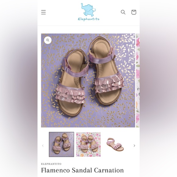 Elephanttito girls sandals (rose gold-ish) size 13 - Picture 3 of 3